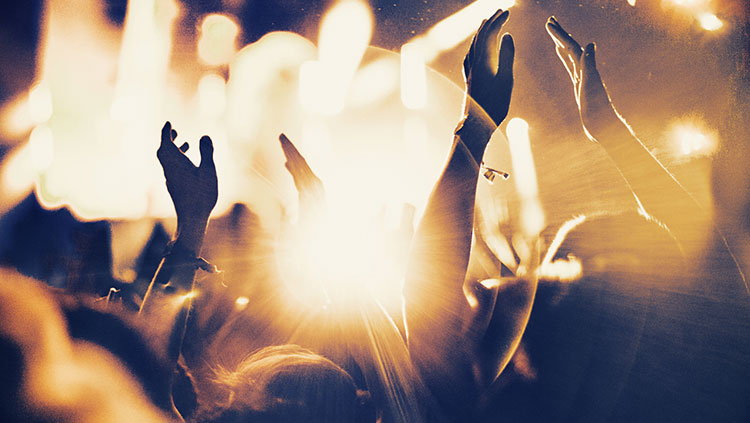 Hands in the air at a concert