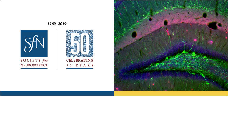 generic science image and SfN 50th Anniversary logo